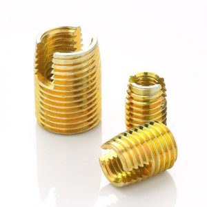 M4 x 0.7 x 8mm Brass Slotted Self Tapping Threaded Inserts 10 Pcs