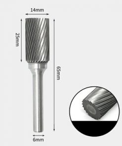 Tungsten Carbide Cylindrical flat end Rotary Burr Single-cut 14 x 25mm