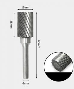 Tungsten Carbide Cylindrical flat end Rotary Burr Single-cut 16 x 25mm