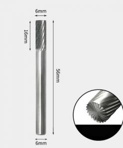 Tungsten Carbide Cylindrical with end cut Rotary Burr Single-cut 6 x 1