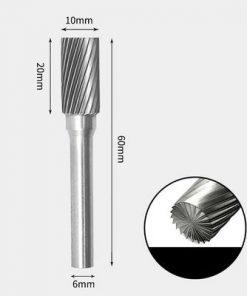 Tungsten Carbide Cylindrical with end cut Rotary Burr Single-cut 10 x