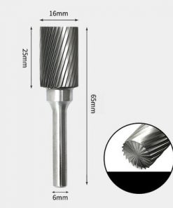 Tungsten Carbide Cylindrical with end cut Rotary Burr Single-cut 16 x