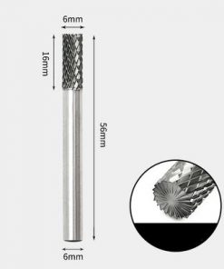 Tungsten Carbide Cylindrical with end cut Rotary Burr Double-cut 6 x 1
