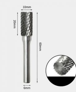 Tungsten Carbide Cylindrical with end cut Rotary Burr Double-cut 10 x