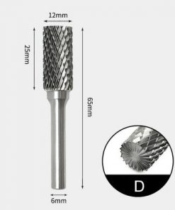 Tungsten Carbide Cylindrical with end cut Rotary Burr Double-cut 12 x