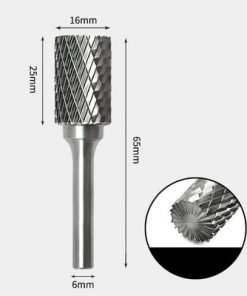 Tungsten Carbide Cylindrical with end cut Rotary Burr Double-cut 16 x