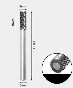 Tungsten Carbide Cylindrical flat end Rotary Burr Double-cut 6 x 16mm