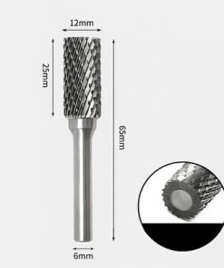Tungsten Carbide Cylindrical flat end Rotary Burr Double-cut 12 x 25mm