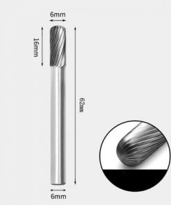 Tungsten Carbide Cylindrical radius end Rotary Burr Single-cut 6 x 16m