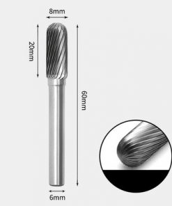 Tungsten Carbide Cylindrical radius end Rotary Burr Single-cut 8 x 20m