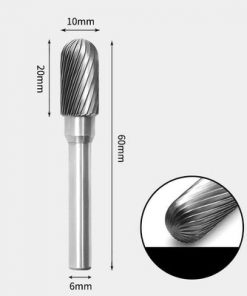 Tungsten Carbide Cylindrical radius end Rotary Burr Single-cut 10 x 20