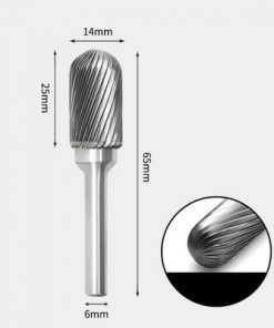 Tungsten Carbide Cylindrical radius end Rotary Burr Single-cut 14 x 25