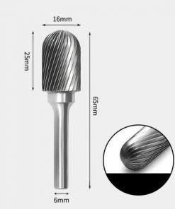 Tungsten Carbide Cylindrical radius end Rotary Burr Single-cut 16 x 25