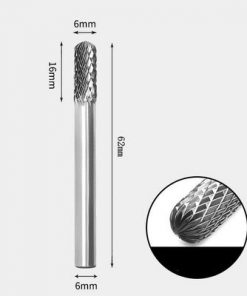 Tungsten Carbide Cylindrical radius end Rotary Burr Double-cut 6 x 16m