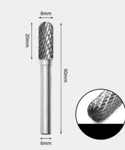 Tungsten Carbide Cylindrical radius end Rotary Burr Double-cut 8 x 20m