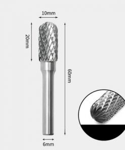 Tungsten Carbide Cylindrical radius end Rotary Burr Double-cut 10 x 20