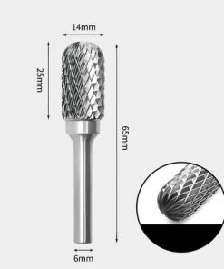 Tungsten Carbide Cylindrical radius end Rotary Burr Double-cut 14 x 25