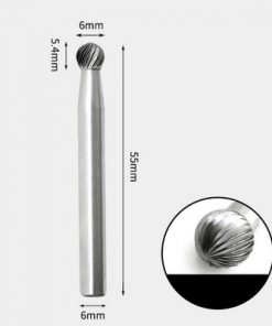 Tungsten Carbide Round ball shape Rotary Burr Single-cut 6 x 5mm