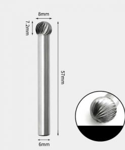 Tungsten Carbide Round ball shape Rotary Burr Single-cut 8 x 7mm