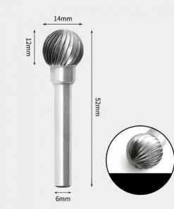 Tungsten Carbide Round ball shape Rotary Burr Single-cut 14 x 12mm