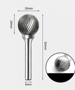 Tungsten Carbide Round ball shape Rotary Burr Single-cut 20 x 19mm