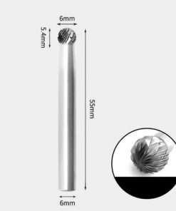 Tungsten Carbide Round ball shape Rotary Burr Double-cut 6 x 5mm