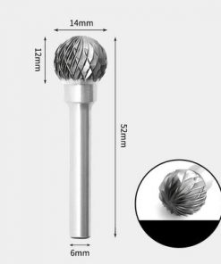 Tungsten Carbide Round ball shape Rotary Burr Double-cut 14 x 12mm