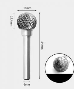 Tungsten Carbide Round ball shape Rotary Burr Double-cut 16 x 14mm