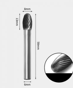 Tungsten Carbide Oval shape Rotary Burr Single-cut 8 x 13mm