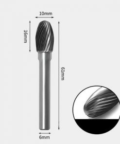 Tungsten Carbide Oval shape Rotary Burr Single-cut 10 x 16mm