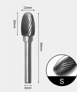 Tungsten Carbide Oval shape Rotary Burr Single-cut 12 x 20mm