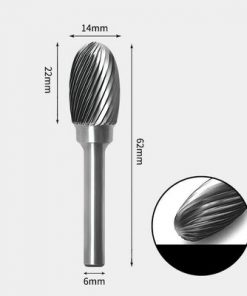 Tungsten Carbide Oval shape Rotary Burr Single-cut 14 x 22mm