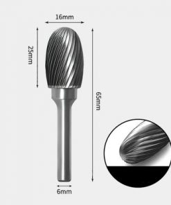 Tungsten Carbide Oval shape Rotary Burr Single-cut 16 x 25mm