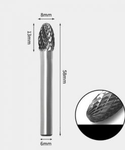 Tungsten Carbide Oval shape Rotary Burr Double-cut 8 x 13mm