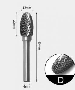 Tungsten Carbide Oval shape Rotary Burr Double-cut 12 x 20mm