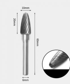 Tungsten Carbide Radius end tree Rotary Burr Single-cut 10 x 20mm