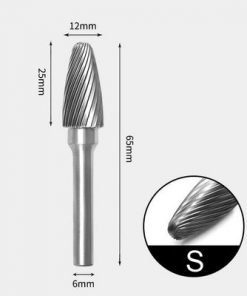 Tungsten Carbide Radius end tree Rotary Burr Single-cut 12 x 25mm