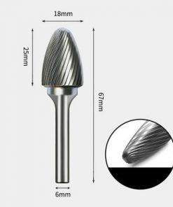 Tungsten Carbide Radius end tree Rotary Burr Single-cut 18 x 25mm