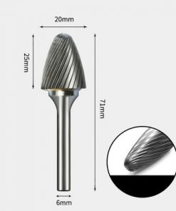Tungsten Carbide Radius end tree Rotary Burr Single-cut 20 x 25mm