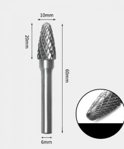 Tungsten Carbide Radius end tree Rotary Burr Double-cut 10 x 20mm