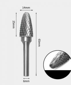 Tungsten Carbide Radius end tree Rotary Burr Double-cut 14 x 25mm