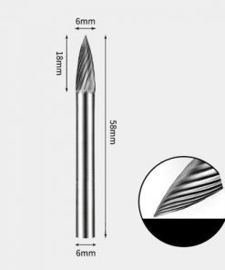 Tungsten Carbide Pointed tree Rotary Burr Single-cut 6 x 18mm