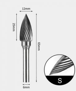 Tungsten Carbide Pointed tree Rotary Burr Single-cut 12 x 25mm
