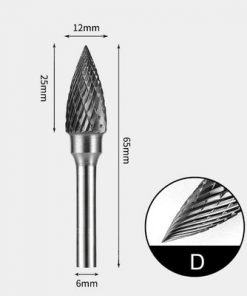 Tungsten Carbide Pointed tree Rotary Burr Double-cut 12 x 25mm