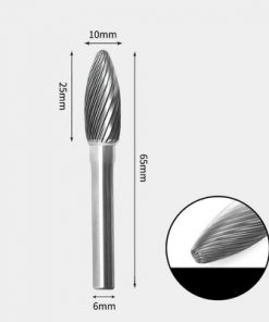 Tungsten Carbide Flame shape Rotary Burr Single-cut 10 x 25mm