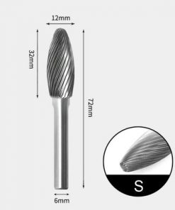 Tungsten Carbide Flame shape Rotary Burr Single-cut 12 x 32mm