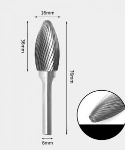 Tungsten Carbide Flame shape Rotary Burr Single-cut 16 x 36mm