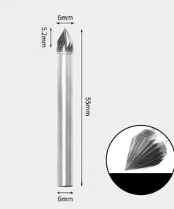 Tungsten Carbide 60 degree included angle Rotary Burr Single-cut 6 x 5