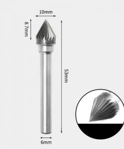 Tungsten Carbide 60 degree included angle Rotary Burr Single-cut 10 x