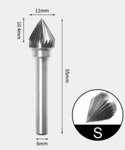 Tungsten Carbide 60 degree included angle Rotary Burr Single-cut 12 x